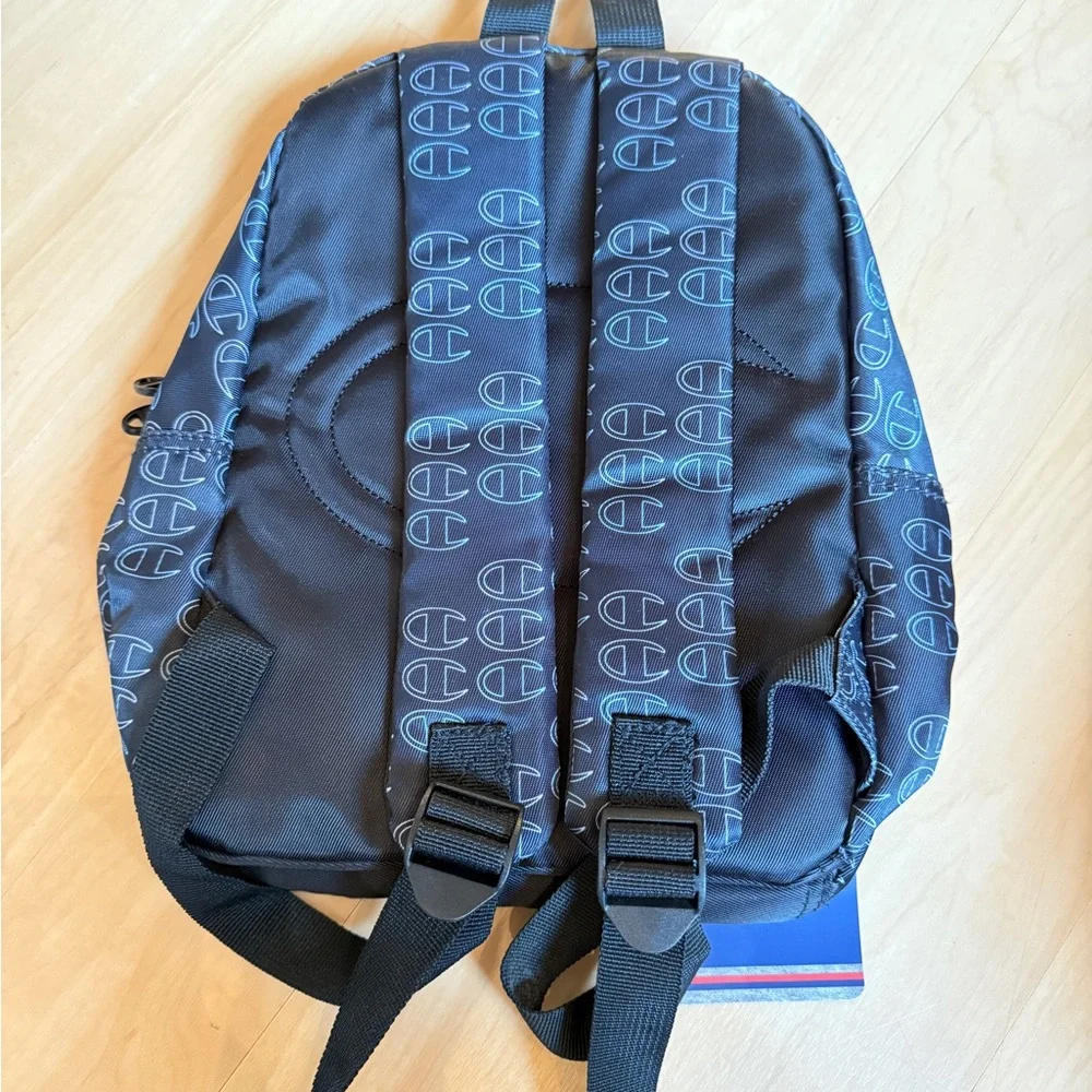 Champion Black White Logo-Print Mini Backpack